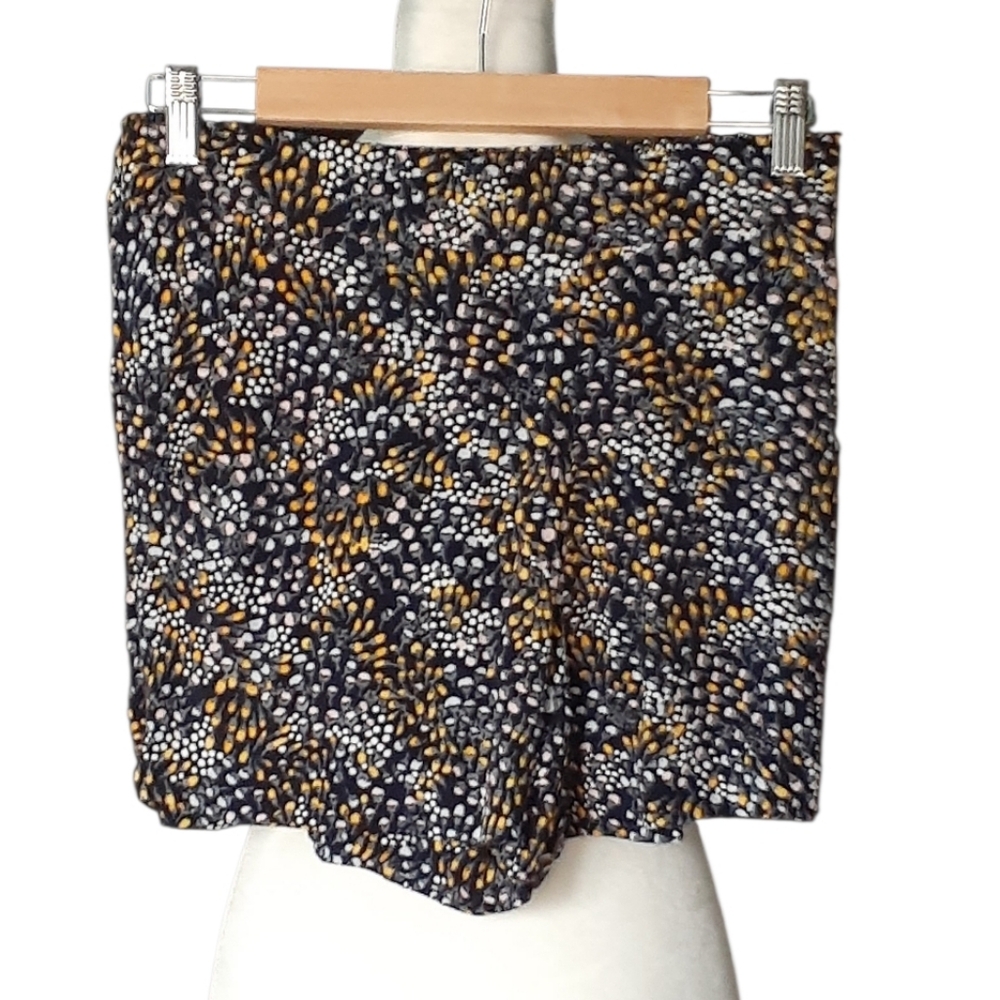 LOFT Black and Gold Patterned Skort. Size S New With Tags